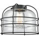 Franklin Restoration Bell Cage 1 Light 9 inch Matte Black Mini Pendant Ceiling Light in Incandescent, Clear, Franklin Restoration